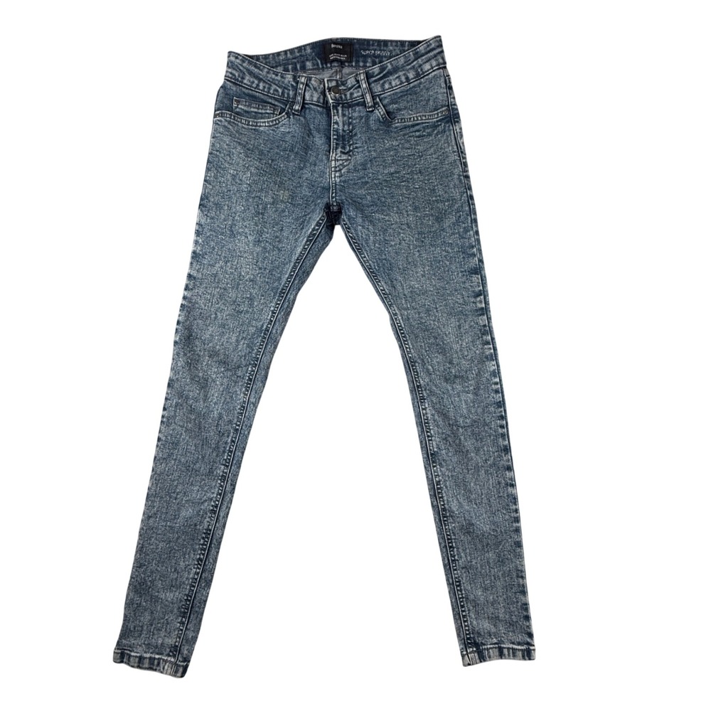 Bershka Super Skinny Fit Acid Wash Blue Denim Jeans Mens Size 29